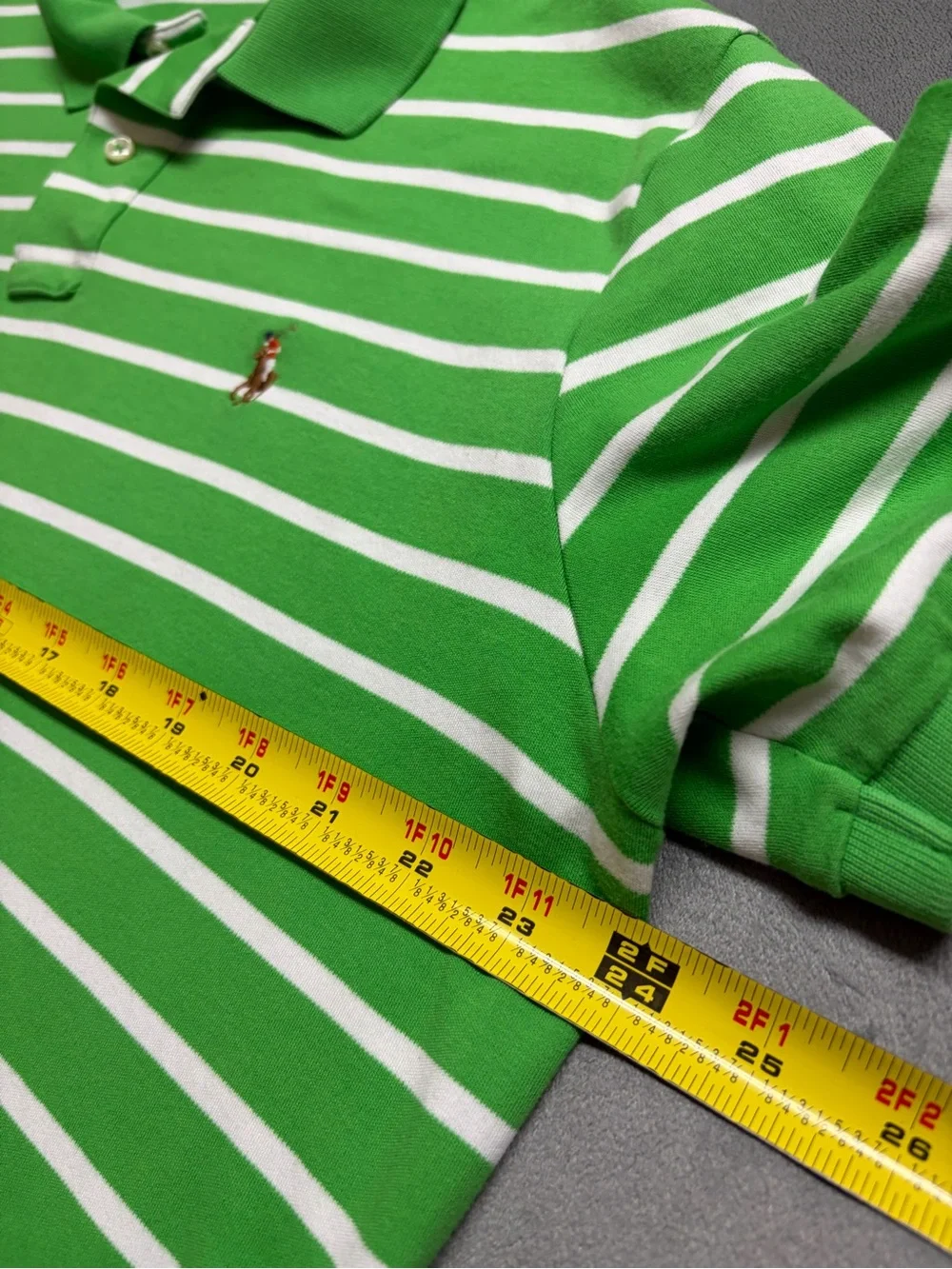 Polo Ralph Lauren Polo Shirt Mens XL Green White Striped Multicolor Pony Logo